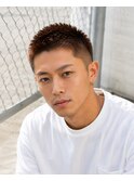 フェード×スパイキーショート束感ツイストパーマメンズスタイル