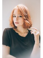 クロワ(croix)&nbsp;シースルーバング/外国人風ルーズウェーブ/ミルクティーブロンド
