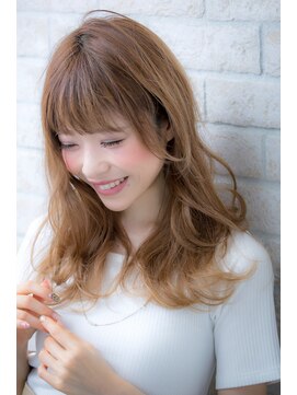 エルデ ナインズ ヘアー スタンド 川口店(elde 9's HAIR STAND) シルキーチョコレート＆プリカールの大人ガーリーモードヘア