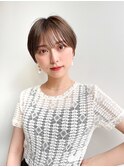 大人ショートヘア マッシュ アッシュ丸顔面長エラ張り絶壁 K0620