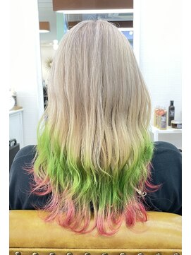 グラスペディア(graspedia) 黄緑とピンクのスソカラーm