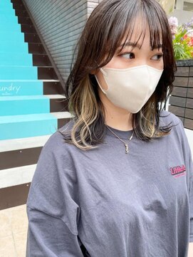 ディッセンバー 神宮前(December) グレーベージュベージュ前髪パーマ/U24/ケアブリーチ/渋谷