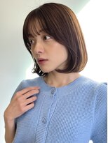韓国ボブ シースルーバング ワンカール 丸みボブ