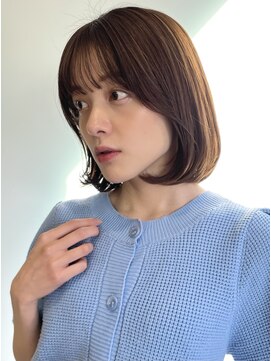 トリコ ショップアンドヘアサロン(tricot shop hair salon) 韓国ボブ シースルーバング ワンカール 丸みボブ