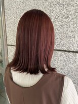 ユニ 江坂(Uni.)&nbsp;ブリーチなしダブルカラー　チェリーレッド　ピンクブラウン