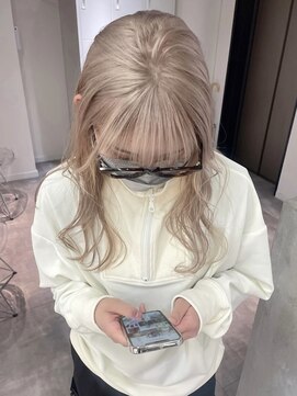 ペレ 栄店(PELE) デザインカラー/レイヤーカット/ウェットヘア/オリーブベージュ