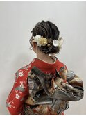 シニヨンヘア 成人式ヘア 振袖着付け