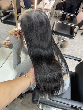 ブレンド 渋谷(BLend) 黒髪ボブルフネビージュ小顔ワンレンスペインカール