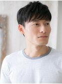 大人かっこいいブラック斜めバングツーブロックマッシュY北浦和