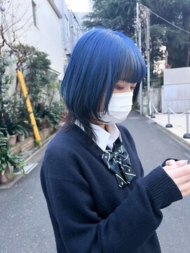 アソビセカンド 原宿(ASOBI 2nd) ダブルカラー/黒髪/ボブルフ/ネビージュ/原宿/前髪/ウルフカット