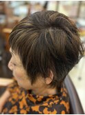 絶壁解消/ひし形/大人可愛い/斜めバング/40代/ミセスヘア19A 