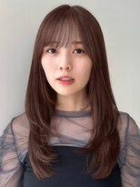 ノイカーム(noi Calm)&nbsp;顔周りレイヤーカットくびれヘアミルクティーベージュカラー