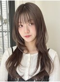 レイヤーカット/姫カットレイヤー/くすみベージュ/透明感カラー