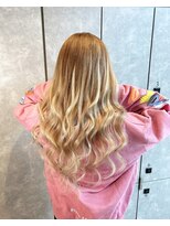 ガルボヘアー 心斎橋店(garbohair) ダブルカラー10代20代プルエクステハイライトベージュ