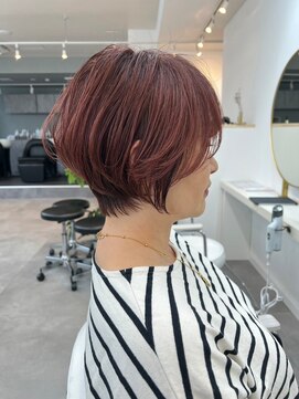 アルトル 池袋(altru) ◇ショートボブホワイトグレージュミニウルフチェリーブラウン