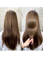 髪質改善トリートメントで叶う美髪ストレート　艶髪　前髪