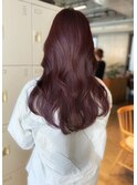 レイヤーミディアムくびれロングラベンダーピンクベージュ