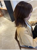 ブラウンで引き立てる艶カラーセミロング☆山之内