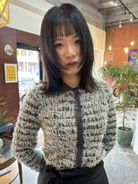 チャプター 問屋町(chapter)&nbsp;ケアカラーブリーチなしオリーブブラウン顔まわりレイヤー