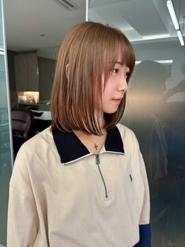 シエル バイ ケンジ 登戸 生田(CIEL by KENJE) ミルクティーベージュ/ブリーチなし/ミディアム/前髪/10代20代