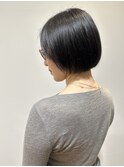 ダークブラウン×ハッシュボブ×脱白髪染め20代30代40代50代