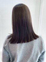 ヘアーアイスカルテット(HAIR ICI QUARTET)&nbsp;ブリーチなしダークグレージュ切りっぱなしロング透明感