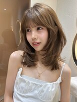 サイン 渋谷(SIGN)&nbsp;レイヤーカットハッシュカットボブ渋谷ブリーチなしダブルカラー