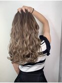 透明感バイヤレージュグレージュ