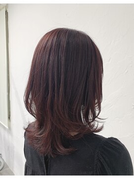 ピチカート パクト(pizzicato pacto) ミディアムウルフ　ワインレッドカラー