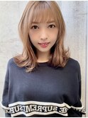 （重山）シースルー前髪森ガールラベンダーアッシュ外ハネボブ