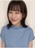 暗髪外ハネミディアム