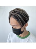 ☆メンズバレイヤージュ、ホワイトシルバー、ツーブロック☆