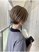 ショート バレイヤージュ ハイライト にしむら ぼかしカラー