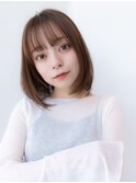 20代30代/大人かわいい/斜めバング/シルキーベージュ/小顔