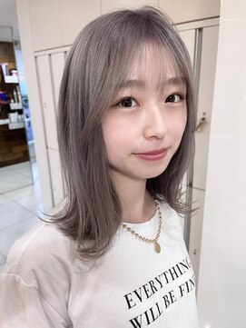 シエル バイ ケンジ 登戸 生田(CIEL by KENJE) ★くびレイヤーエモージュ前髪マチルダボブインナーグレージュ