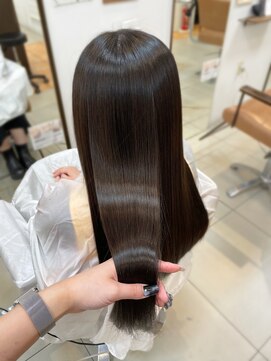 ソワンドゥブレス 大日店 (soin de brace) イメチェン/外ハネボブ/美髪/ワイドバング/ブルーブラック