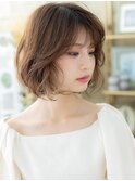 Aラインボブ外国人風小顔イヤリングカラーTb7大宮20代30代40代