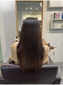 艶髪ストレート×ロング×アッシュベージュ×髪質改善【広島】