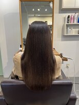 アンクル(ancre)&nbsp;艶髪ストレート×ロング×アッシュベージュ×髪質改善【広島】