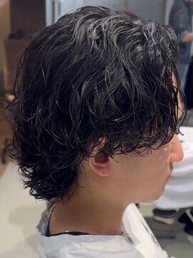 フィフスパーク(fifth PARK) 渋谷サーフカールメンズボブウルフカット波巻きスパイラルパーマ