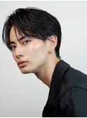 マッシュセンターパートツーブロックフェザーパーマニュアンス