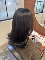 チャプター 問屋町(chapter) 透明感ケアカラーアッシュブラウン顔まわりレイヤーカット韓国