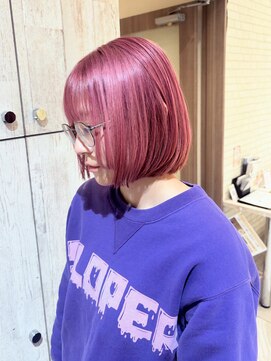 ボブ/ピンク/ブリーチ/ケアブリーチ/派手髪/推しカラー/仙台
