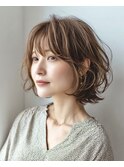 白髪ぼかし脱白髪染め似合わせショートボブ30代40代50代60代♪