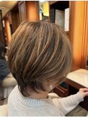小顔前下がりショート