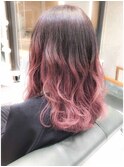 グラデーションカラー☆Wカラーピンクバイオレットボルドー