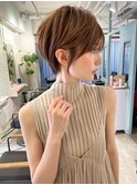 20代30代大人ガーリーショートヘアチョコレートモードショート