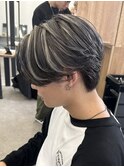 シースルーマッシュブリーチダブルカラーフェイスフレーミング
