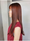 京都・西院cuculehair ピンク☆オレンジロングスタイル