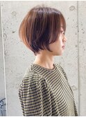 小顔ショートボブ/レイヤーカット/顔周り/前髪カット[池袋]